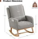 Rocking Chair Nursery, Upholstered Fabric Nursing Rocking Chairs with Lumbar Pillow, Modern Nursery Glider Rocker Morden Accent Rocking Chair for Mom Nursery, Living Room, Bedroom, Grey by TinyTreasures Baby Boutique