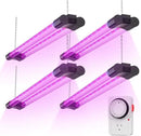 BBOUNDER 2ft 4 Pack Grow Lights for Indoor Plants with Mechanical Outlet Timer, 80W (4x20W, 440W Equivalent), Red Blue Full Spectrum, Linkable LED Grow Light for Hydroponic Indoor Plant Seedling Veg by GreenHaven Gardens