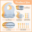Silicone Baby Feeding Set 21 Pcs, Baby Led Weaning Supplies, Baby Feeding Supplies Set BPA Free, Essentials for Newborn Gift Mixed by TinyTreasures Baby Boutique