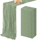 20 Pack Sage Green Cheesecloth Table Runner 10FT Rustic Gauze Fabric Cheese Cloth Table Runner for Wedding Bridal Baby Shower Table Decor 20 x 120 Inch Long Boho Sheer Birthday Party Table Decorations by CozyNest Decor