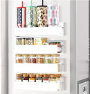 Magnetic Spice Rack Organizer for Fridge Seasoning Organizer for Kitchen Storage With Screw Magnetic Shelf for Oven, RV,Garage,Bathroom (White, 4pack) by CozyNest Decor