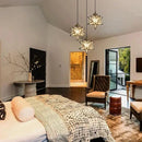 Glass Glam Chandelier Star Pendants Light Fixture Modern Elegant Ceiling Hanging Lights Included LED Warm Light Bulbs Oiled Bronze by CozyNest Decor