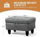 Ottoman Rectangular Storage Ottoman Bench, Faux Leather Footrest, Coffee Table, Stool Footstool with Hinged Lid for Living Room, Bedroom, Entryway, Gray, 28.5"x19"x17.5" by CozyNest Decor