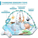 Baby Gym Play Mat, 8-in-1 Tummy Time Mat & Ball Pit with 6 Toys, Washable Baby Activity Play Mat for Visual, Hearing, Sensory, Motor Development, Baby Toys Gift for Toddler Infant 0-3-6-9-12 Months by TinyTreasures Baby Boutique