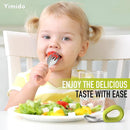Toddler Utensils - Baby Forks and Spoons Set - Kids Stainless Steel Silverware - Children Safe - Self Feeding - Dishwasher Safe (Orange + Green) by TinyTreasures Baby Boutique