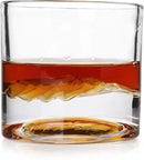 Smoky Mountain Heavy Crystal Whiskey Glasses Gift Set of 2, Thick Freezable Bourbon Glass 1lb Each, Premium Whiskey Gifts for Men, Frozen Crystal Chills Cocktails, 10 oz by CozyNest Decor