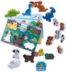 Wooden Chunky Puzzles Set - Dinosaurs, Vehicles and Pets Animals Wooden Puzzles Preschool Early Learning Toy Gift for Kids Toddlers 1-3 by TinyTreasures Baby Boutique
