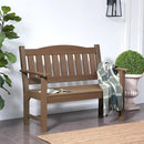 Psilvam 2-Person Outdoor Memorial Bench, All-Weather Poly Lumber Garden Bench, Rot-Resistant Outdoor Patio Bench for Park,Porch,and Church(Brown) by CozyNest Decor