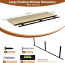 48 Inch Floating Shelf 3 Pack Large Floating Shelves for Wall No Drilling Accessories Included Deep Wall Shelves for Living Room Kitchen Farmhouse 48" W x 12" D x 1.2" Oak by CozyNest Decor