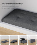 Storage Ottoman Bench, Folding Ottoman Foot Rest, 15 x 30 x 15 Inches, End of Bed Bench,Storage Chest, for Living Room, Bedroom, Hallway, Entryway, Dark Gray by CozyNest Decor