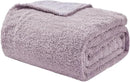 EMME Muslin and Fleece Queen Blanket Reversible - 80"*90" Lavender Soft Warm Throw Blankets for Couch Bed Picnic Travel Bed by CozyNest Decor