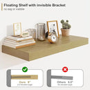 Heimlove Oak Bathroom Shelves Floating Shelves for Wall Shelf Over Toilet Long Wall Mounted Modern Farmhouse,48 x 12 Wall Shelves with Invisible Brackets for Living Room, Kitchen, Bedroom by CozyNest Decor