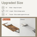 Fun Memories 27.5" W x12 D Floating Shelves, Large Wall Shelves 27.5 Inch Long, Set of 2, Farmhouse Wood Floating Shelf Wall Mounted, Deep Shelves for Bathroom, Living Room, Kitchen, Rustic Brown by CozyNest Decor