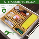 Bamboo Drawer Organizer Set, 5 PCS Multi-Use Individual Wood Storage Organizers, Junk Drawer Divider and Storage Trays Containers for Kitchen, Bathroom, Office Desk, Makeup, Jewelry, Utensils by CozyNest Decor