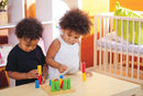PlanToys Wooden Sorting and Stacking Geometric Peg Board (5125) | Sustainably Made from Rubberwood and Non-Toxic Paints and Dyes by TinyTreasures Baby Boutique