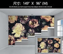 Dark Vintage Floral Wallpaper Large Peony Flowers Wall Mural Bedroom (Not Peel and Stick) by CozyNest Decor