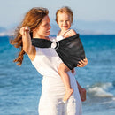 Water Ring Sling Baby Carrier, Adjustable Lightweight Breathable Newborn Carrier Sling for Summer, Swimming, Pool, Beach, Front Chest Mesh Infant Wrap Carrier for Baby Gift（Black） by TinyTreasures Baby Boutique
