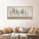 HPINUB Misty Forest Framed Canvas Wall Art Set, Foggy Pine Tree Wall Decor, Pastel Nature Landscape Wall Painting, Evergreen Coniferous Plant Art Print for Living Room, Bedroom, Office - 20"x40" by CozyNest Decor