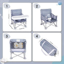 Portable Baby Booster Seat with Tray, Toddler Booster seat for Dining, Camping, Travel, Baby Beach Chair 6 Months to 3 Years Old Indoor Outdoor Use Grey by TinyTreasures Baby Boutique