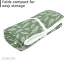 Encasa XO Ironing Mat/Pad (Large 48"x28") with 3mm Padding & Silicone Iron Rest for Steam Pressing on Tabletop or Bed - Heat Resistant, Portable, Quilting & Travel Blanket - Big Leaves Green by CozyNest Decor