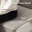 Belffin Modular Sectional Arm Chair Accent Chair with Storage Seat Single Club Chair for Apartment Velvet Grey by CozyNest Decor