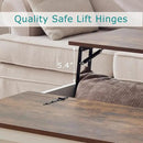 Coffee Table with Storage, Rustic White Square Coffee Tables for Living Room, Lift top Coffee Table with Large Hidden Compartment, Smart Cocktail Tables with Flip Top Lids for Home Office by CozyNest Decor