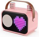 Karaoke Machine for Kids Adults, Portable Bluetooth Karaoke Speaker with 2 Wireless Microphones, Pixel Display Light, Birthday Gifts Toys for Girls & Boys Ages 3, 4, 5, 6, 7, 8, 9,10,11,12+ Years by TinyTreasures Baby Boutique