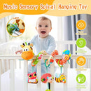 Jollybaby Crib Stroller Car Seat Toys for Baby 0-3-6-9-12 Months, Tummy Time Hanging Sensory Toys for Newborn with Music Box and Teether, Spiral Carseat Toy for Infant Boys Girls Gifts (Yellow) by TinyTreasures Baby Boutique