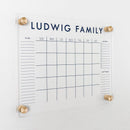 Personalized Clear Acrylic Calendar for Wall, Calendar Whiteboard for Wall, Dry Erase Wall Calendar, Wall Calendar Organizer System for Home (Block, Navy, 14"W x 11"H) by TinyTreasures Baby Boutique