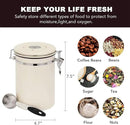 ShanSon Coffee Canister Airtight Coffee Container Stainless Steel Coffee Bean Storage Container with Scoop Coffee Canister for Beans Grounds Sugar Flour Tea Cereal,22OZ, Beige by CozyNest Decor