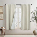 Short Linen Blackout Curtains for Bedroom 45 Inches Length 2 Panels Set Cafe Kitchen Bathroom Curtains for 42 Inch Small Window Light Blocking Thermal Insulated Drapes for Laundry Room Back Tab Beige by CozyNest Decor