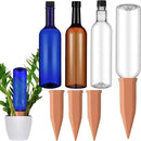 3 Sets Plant Watering Devices Include Terracotta Self Watering Spikes and 26 oz Plastic Bottles, Slow Release Vacation Insert Automatic Plant Waterer Device (Blue Clear Brown and Terracotta)