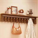 Wall Mounted Piano Key Hanger | Flip Style Hook | Entrance Wall Art Hook, Made of Oak Wood (3 Times Painted, 4 Times Polished) (Tray Walnut, 12Hooks) by CozyNest Decor