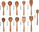 11 Pcs Wooden Kitchen Utensils Set - Wooden Spoons, Spatulas and More for Cooking by CozyNest Decor