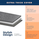 Happhom Ironing Board, Compact and Space Saver Iron Board, Safety Ironing with Park Zone and 4 Layers Extra Thick Cover, Patented Lock System for Foldable Leg, Easy Storage with Smart Hanger (13x43) by CozyNest Decor