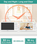6" Baby Monitor with 2 Cameras 4000mAh Battery Upgrade Split Screen Video Baby Monitor No WiFi Remote Pan-Tilt-Zoom Auto-Night Vision 150 Languages ECO Mode 2-Way Talk 1000FT (Ideal Condition) by TinyTreasures Baby Boutique