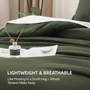 Litanika Comforters Olive Green Oversized Queen Size, 3 Pieces Lightweight Solid Bedding Comforter Set, All Season Fluffy Bed Set (98x98In Comforter & 2 Pillowcases) by CozyNest Decor