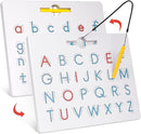 GAMENOTE Double Sided Magnetic Letter Board - 2 in 1 Alphabet Magnets Tracing Board for Toddlers ABC Letters Uppercase & Lowercase Practicing Learning Education Toys by TinyTreasures Baby Boutique