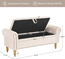 Furniliving 51” Storage Benches, End of Bed Bench with Button-Tufted Large Upholstered Storage Ottoman Linen Window Bench with Storage Shoe Cabinet Bench, for Bedroom, Entryway, Closet, Beige by CozyNest Decor