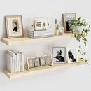 Light Wood Floating Shelves 36”x 8”x 1.4” Book Shelf Floating for Wall Mounted, Heavy Duty Shelf Hold 80 lbs, Unfinished Rustic Wall Shelves for Bedroom, Living Room, Kitchen, Office, Laundry Room by CozyNest Decor
