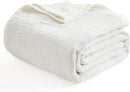 EMME Cotton Blanket for Couch Breathable Gauze All Season Soft and Lightweight Muslin White Throw Blankets for Adults (White, 50"x70") by CozyNest Decor