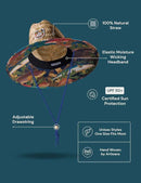 Straw Hat for Men & Women | Lifeguard Hat, Beach Hat & Sun Hat | UPF 50+ Wide Brim for Sun Protection | One Size | Hemlock by GreenHaven Gardens