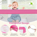 BABY JOY Bed Rails for Toddlers, 59'' Extra Long, Swing Down Bed Guard w/Safety Straps, Folding Baby Bedrail for Kids Twin, Double, Full Size Queen & King Mattress (Pink, 59-Inch) by TinyTreasures Baby Boutique