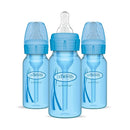 Dr. Brown’s Natural Flow® Anti-Colic Options+™ Narrow Baby Bottles 4 oz/120 mL, with Level 1 Slow Flow Nipple, 3 Pack, 0m+ Blue by TinyTreasures Baby Boutique