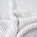 Chunky Cable Knit Throw Blanket Lightweight White 100% Organic Cotton Blanket for Sofa Couch Bed Baby Nursery, Rustic Shabby Chic Modern Farmhouse, Pure White 51” x 63” Give Laundering Bag by CozyNest Decor