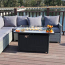 Tirana Propane Fire Pit Table 45" Outdoor Firepit 50,000 BTU Firepits for Outside with Lava Rocks and Removable Lid Metal Fire Pit Outdoor Fireplace Propane Fire Pits for Outside CSA Certified by GreenHaven Gardens