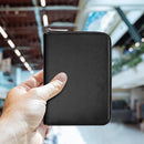 Genuine Leather Passport Wallet for Travel, RFID Blocking Cover with Zipper Closure and 3 Passport Pockets (Black) by TinyTreasures Baby Boutique