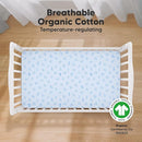 KeaBabies 2-Pack Organic Crib Sheets for Boys, Girls - 52x28 Fitted Crib Mattress Sheet Neutral, Breathable Jersey Cotton Cover for Baby Bed, Toddler Mattress, Soft & Cute Prints (ABC Land Sky) by TinyTreasures Baby Boutique