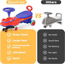 Kids Electric Ride On Car 12V - Electric Wiggle Car with Rechargeable Battery, LED Lights & Music,Anti-Rollover for Boys Girls Ages 3-8, Indoor/Outdoor Toy Vehicle up to 150 lbs by TinyTreasures Baby Boutique