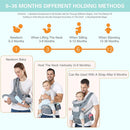 Baby Carrier Ergonomic Infant Carrier with Hip Seat Kangaroo Bag Soft Baby Carrier Newborn to Toddler 7-45lbs Front and Back Baby Holder Carrier for Men Dad Mom by TinyTreasures Baby Boutique